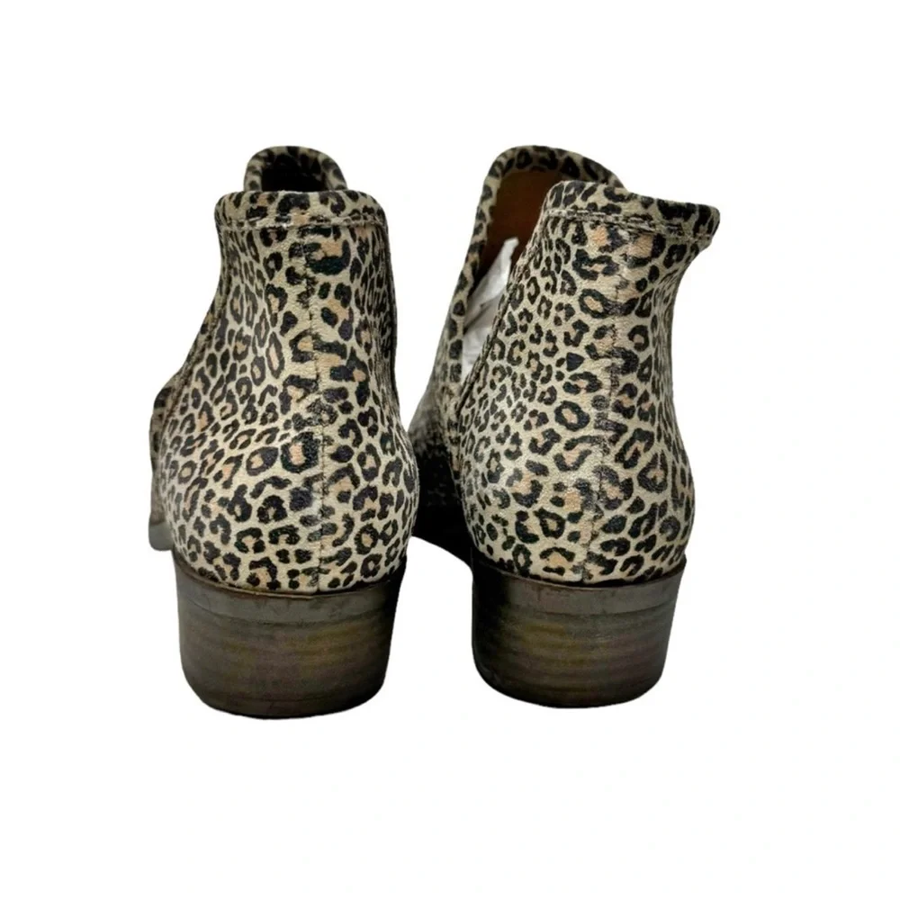 Lucky Brand Baley 2 Leopard Suede Ankle Booties Brown Black Size 8.5